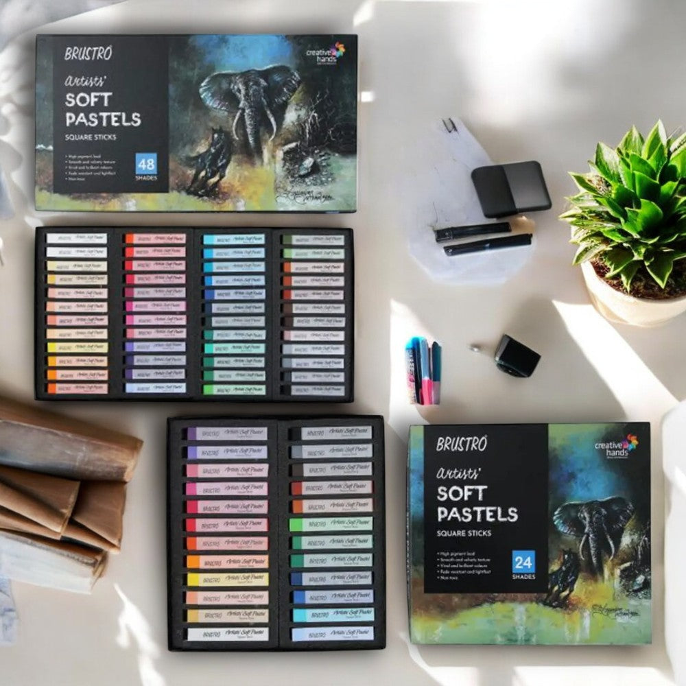 Close-Up View of Brustro Soft Pastel Square Sticks